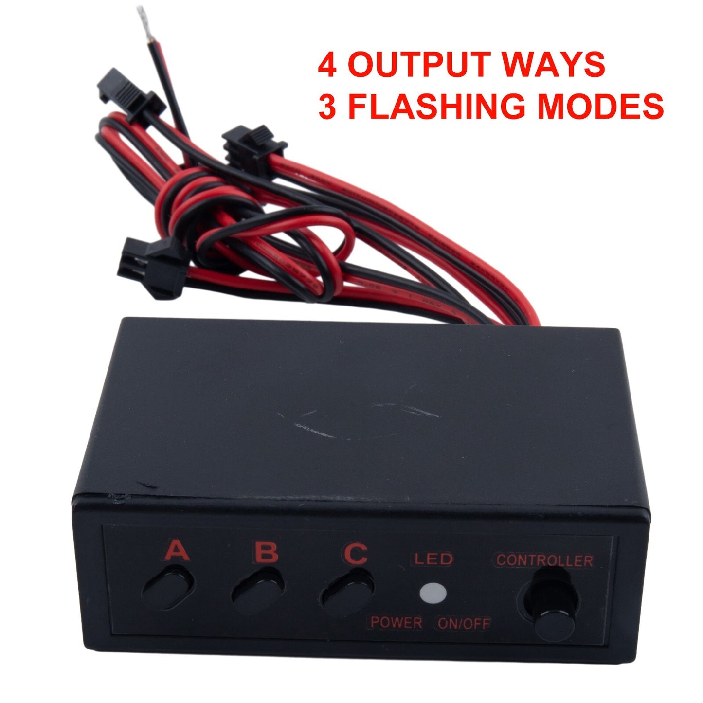 Professional LED flash controller box with 8 channels and 12V output.