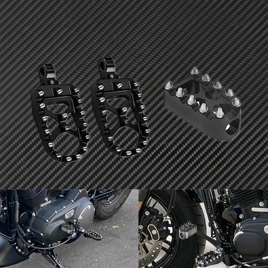 Black Wide Fat Foot Peg + Nails Shifter Peg Fit for Harley Sportster 883 Dyna