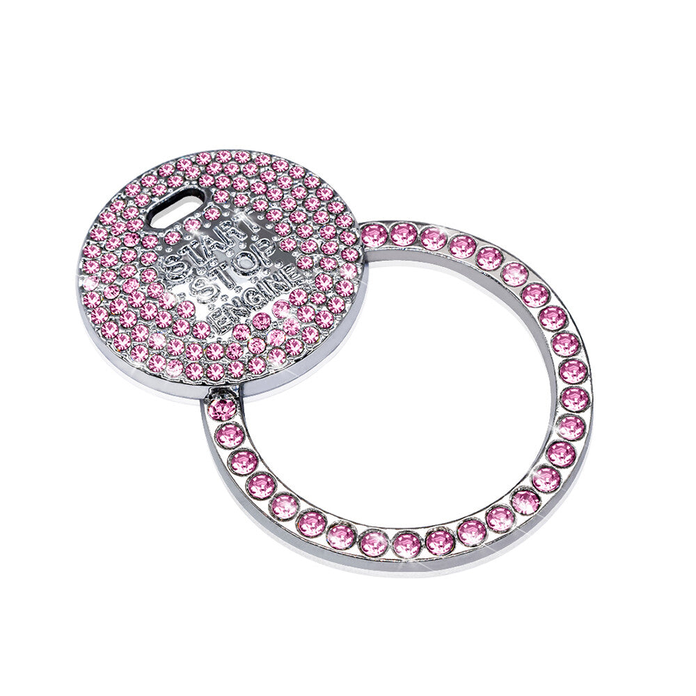 1 Silver Bling Car Engine Ignition Start Button Decor Ring Sticker Accessories