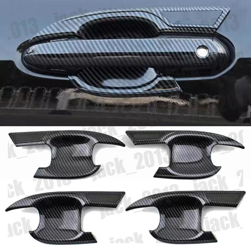 Carbon Fiber Door Handle Grand Bowl Cover Trim for Toyota Highlander 2021-2023