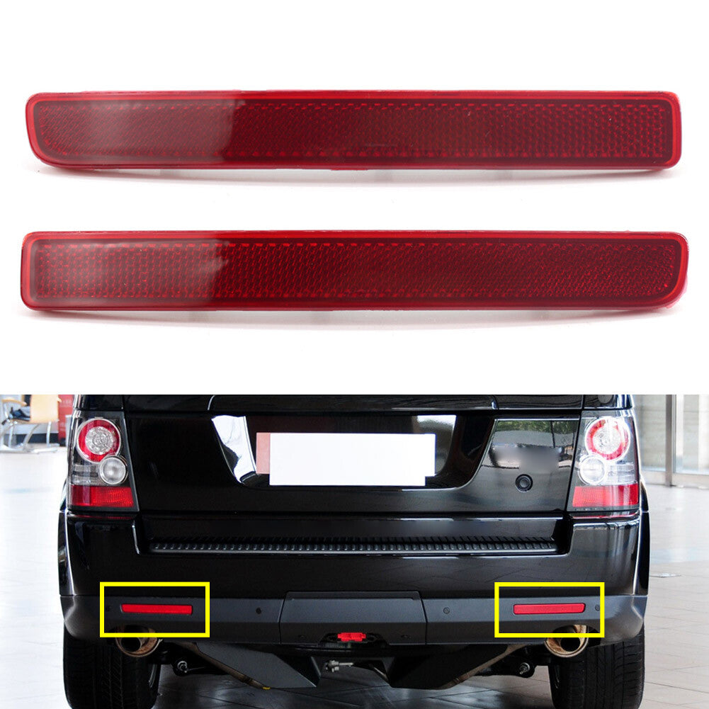 Rear Bumper Reflector Red Lens Warning Strip Pair for Land Rover Discovery 3 4