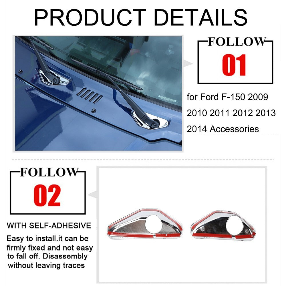 Chrome Front Windshield Wiper Base Cover Trim Sticker for Suzuki for Jimny 2019-2023