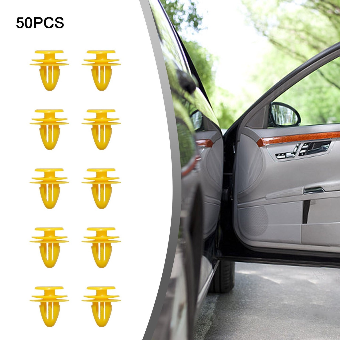 Panel clip kit replacement parts for Volvo S80 S40 S60 C30 C70, yellow 50x