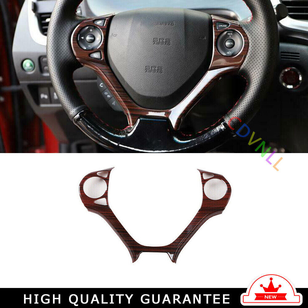 Steering Wheel Sticker Cover Trim for Honda for Civic 2012-2015 9th Peach Wood Grain