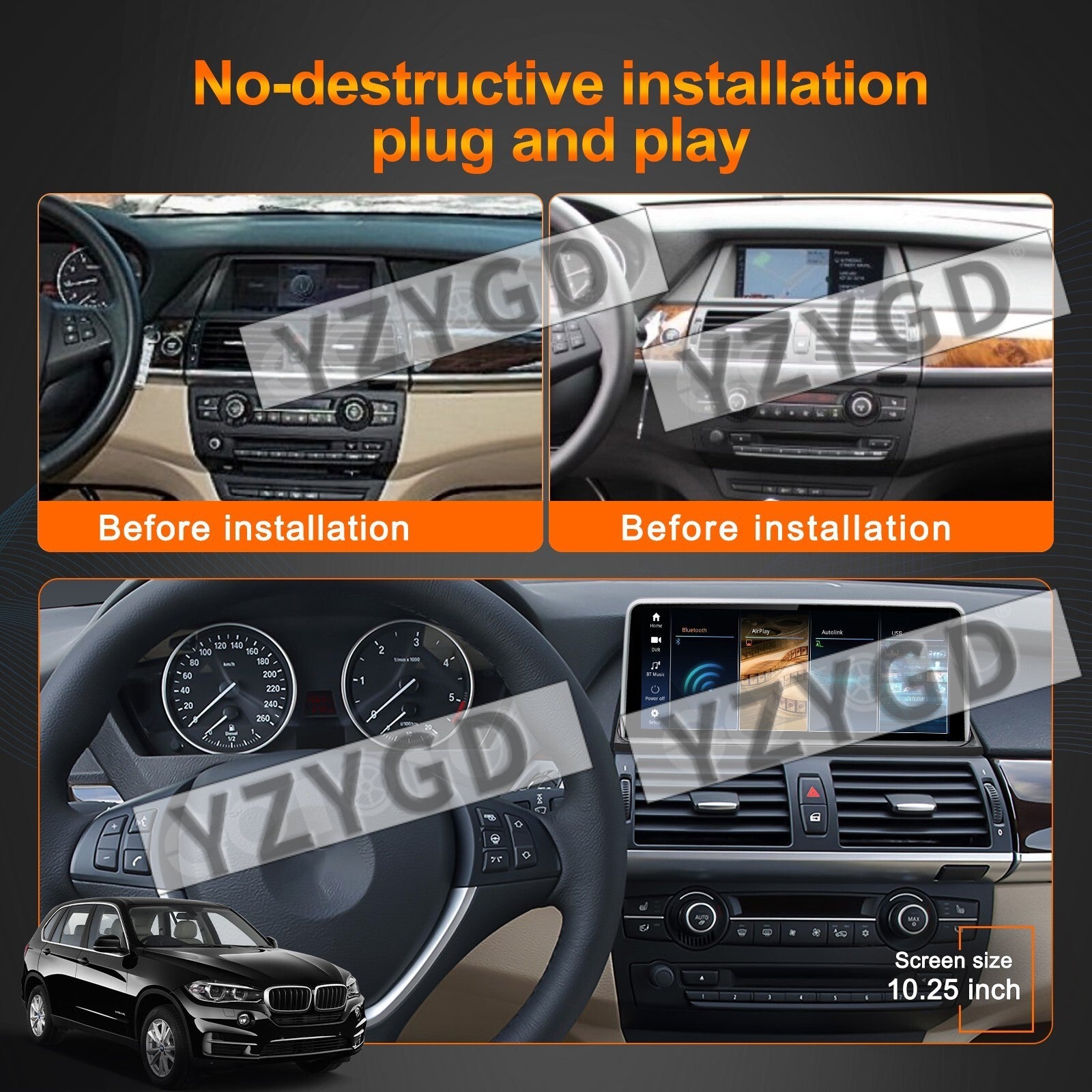 for BMW for X5 F15 F85 X6 F16 F86 10.25Wireless CarPlay Android Auto Touchscreen