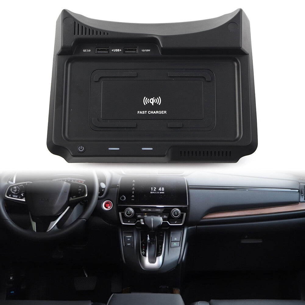 Wireless Car Charger Phone Fast Charging Pad Fit for Honda CRV CR-V 2017-2019 18