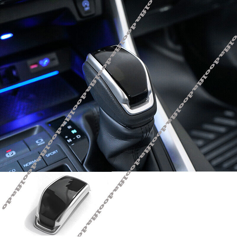 Silver/Black Central Console Gear Shift Knob Trim for Toyota Highlander 2020-22