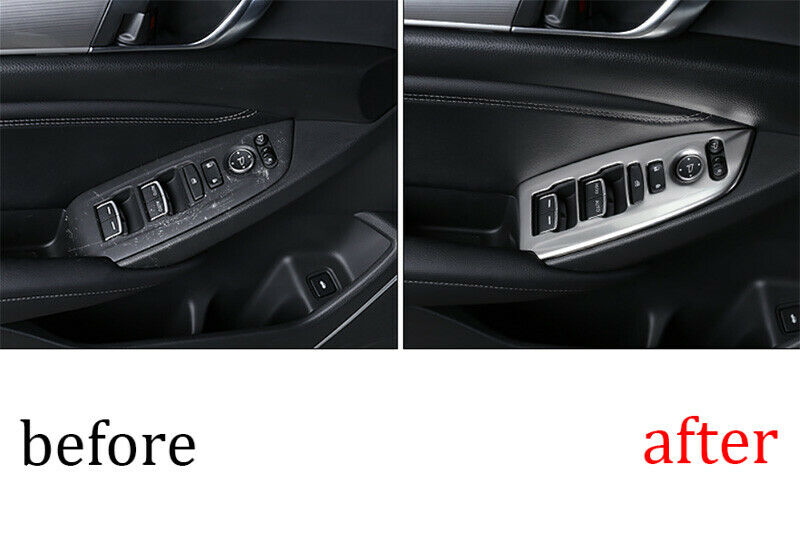 for Honda Accord 2018-2022 Silver Car Window Lock Lift Switch Button Panel Trim