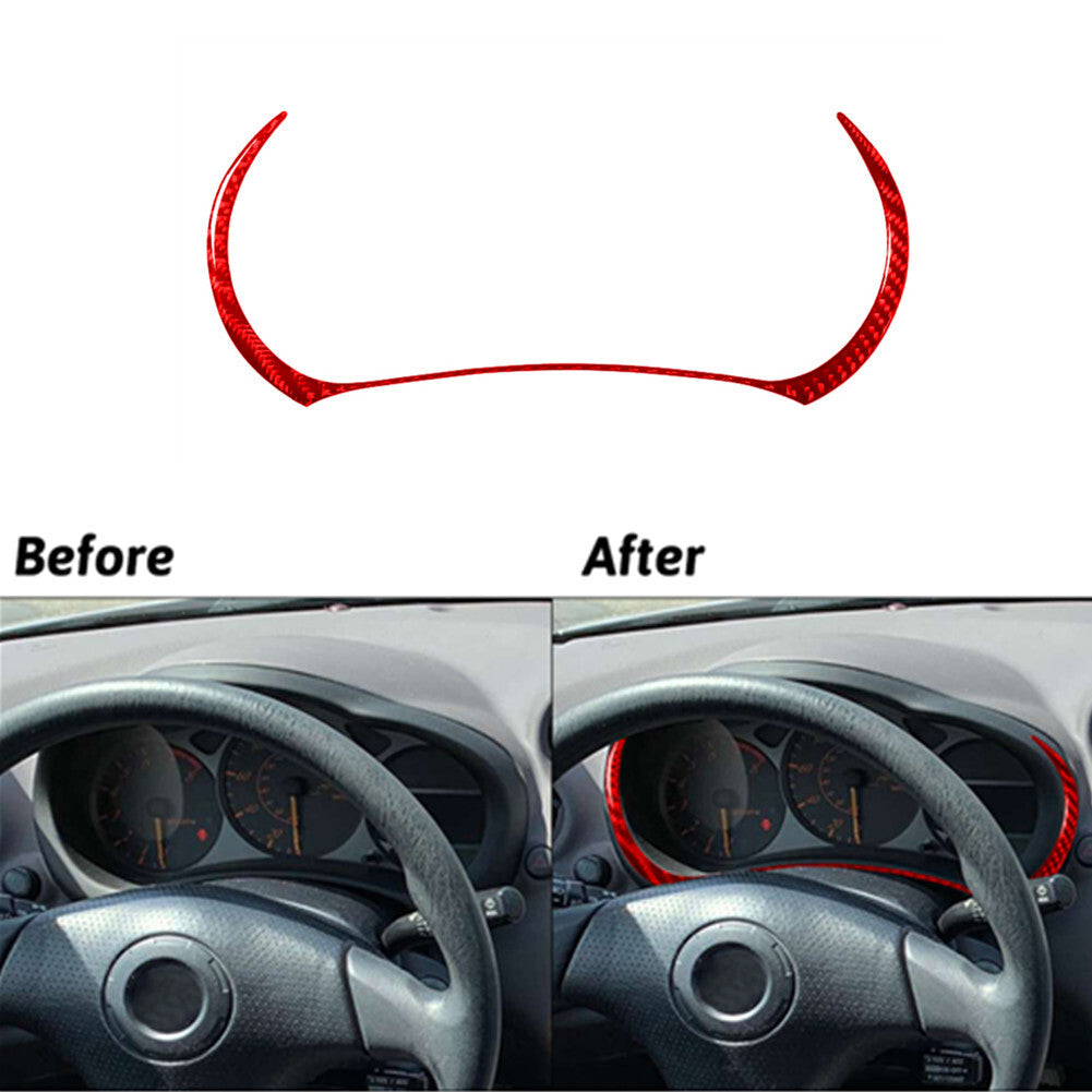 Red Carbon Fiber Instrument Cluster Interior Trim for Toyota Celica 2001-2005