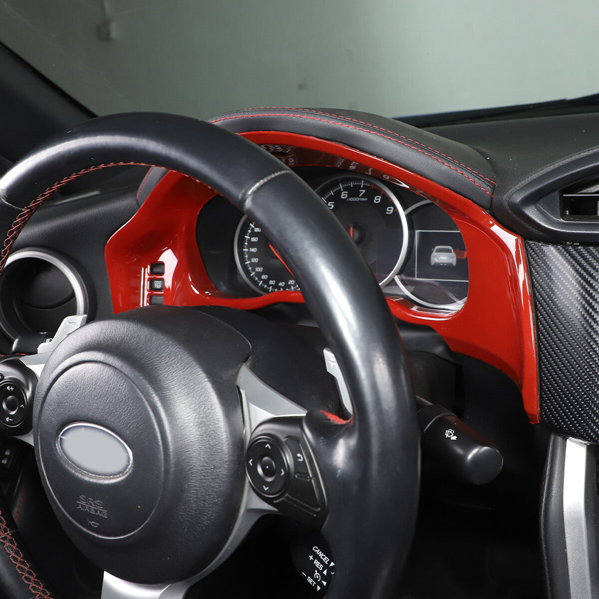 Red alloy shift gear panel cover with scratch-resistant trim for Toyota FJ Cruiser 07-21