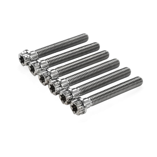 6pcs Bolts Torx Head Flange Screws M6x55mm For Motorcycle Bike Silver