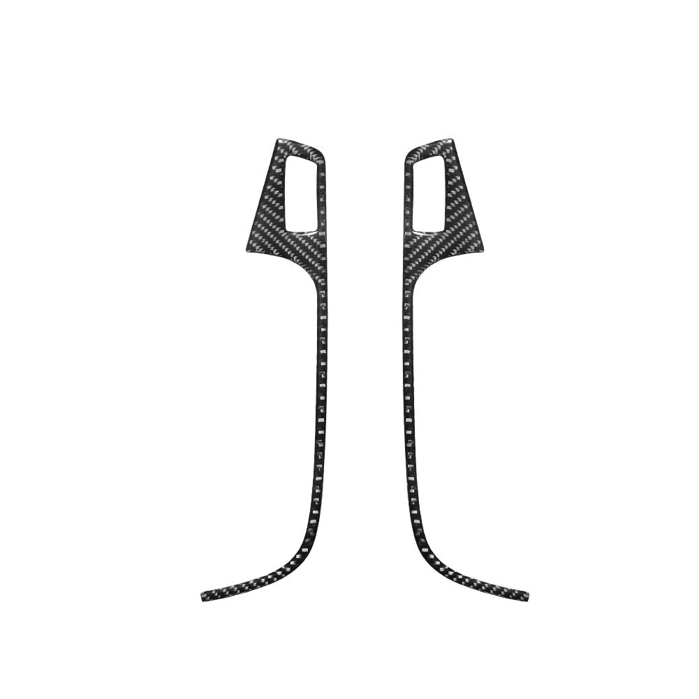 2Pcs Rear Window Lift Button Trim Cover Decor Carbon Fiber for Audi Q5 2009-2017