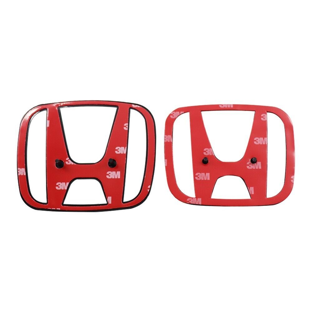 SET 2021-2023 for Honda for Civic Front  Rear Emblem H+ FE Badge Gloss Black
