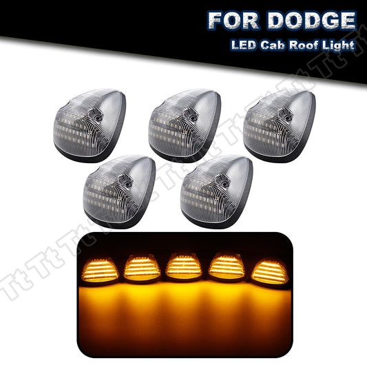 5-Piece LED Top Cab Roof Daytime Lights for 1994-1998 for Ram 1500 2500 3500 for Ram Trucks