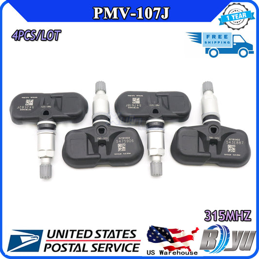 New Tire Pressure Sensor (TPMS) for Toyota for Scion and for Lexus PMV-107J (4 pieces, 42607-33021)