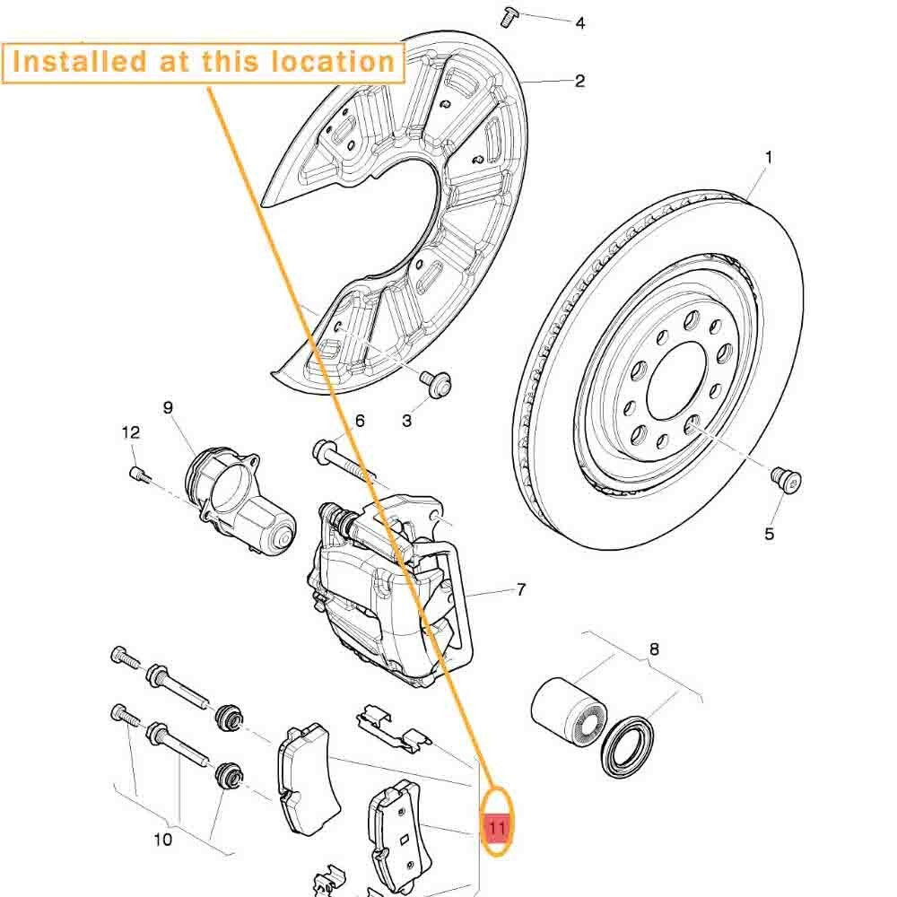 Equipment Manufacturer 70000936 - Rear Brake Pads for Maserati Quattroporte GT and for Ferrari 430