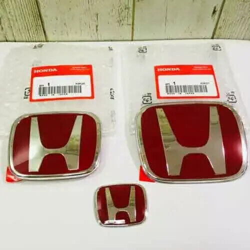 3-piece set with front and rear steering, JDM, red H badge, suitable for Civic Sedan 2016 - 2021 4Dr