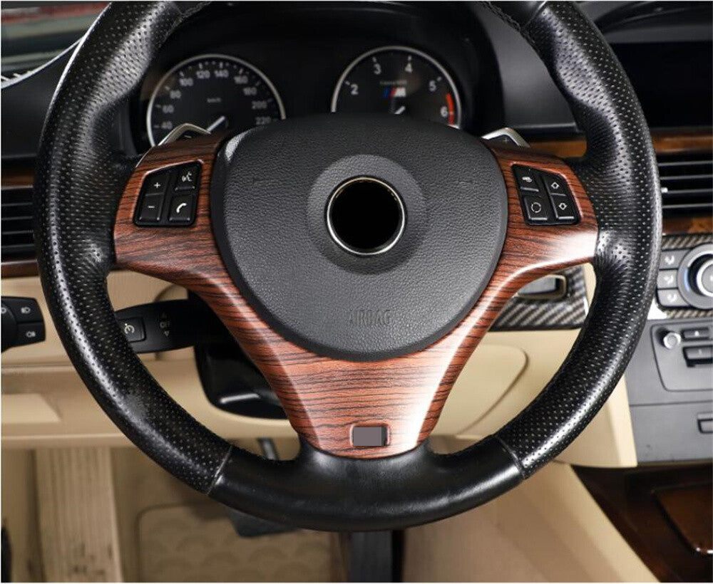 Pine Grain ABS Steering Wheel Panel Cover for BMW 3 Series E90 E92 E93 2005-2012