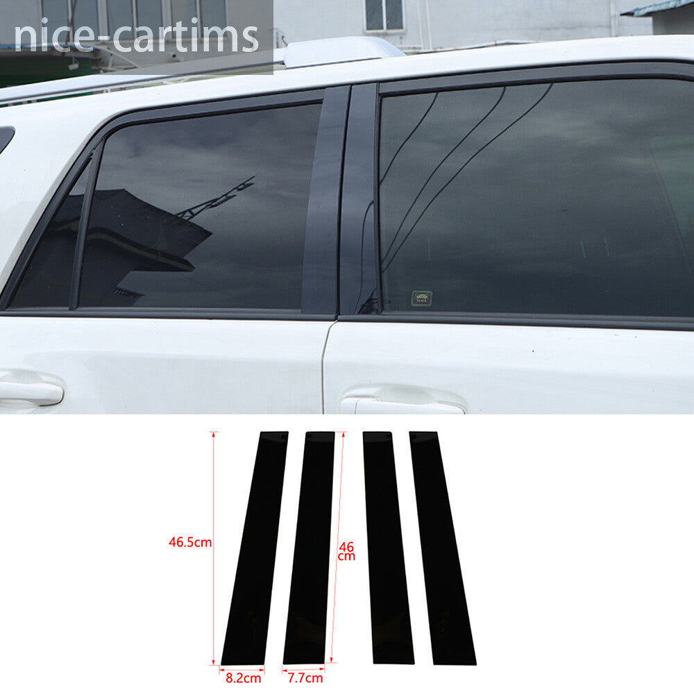 4¡ÁPVC Black Door Window Pillar Post Decal Sticker Cover For Toyot@ 4Runner 2010+