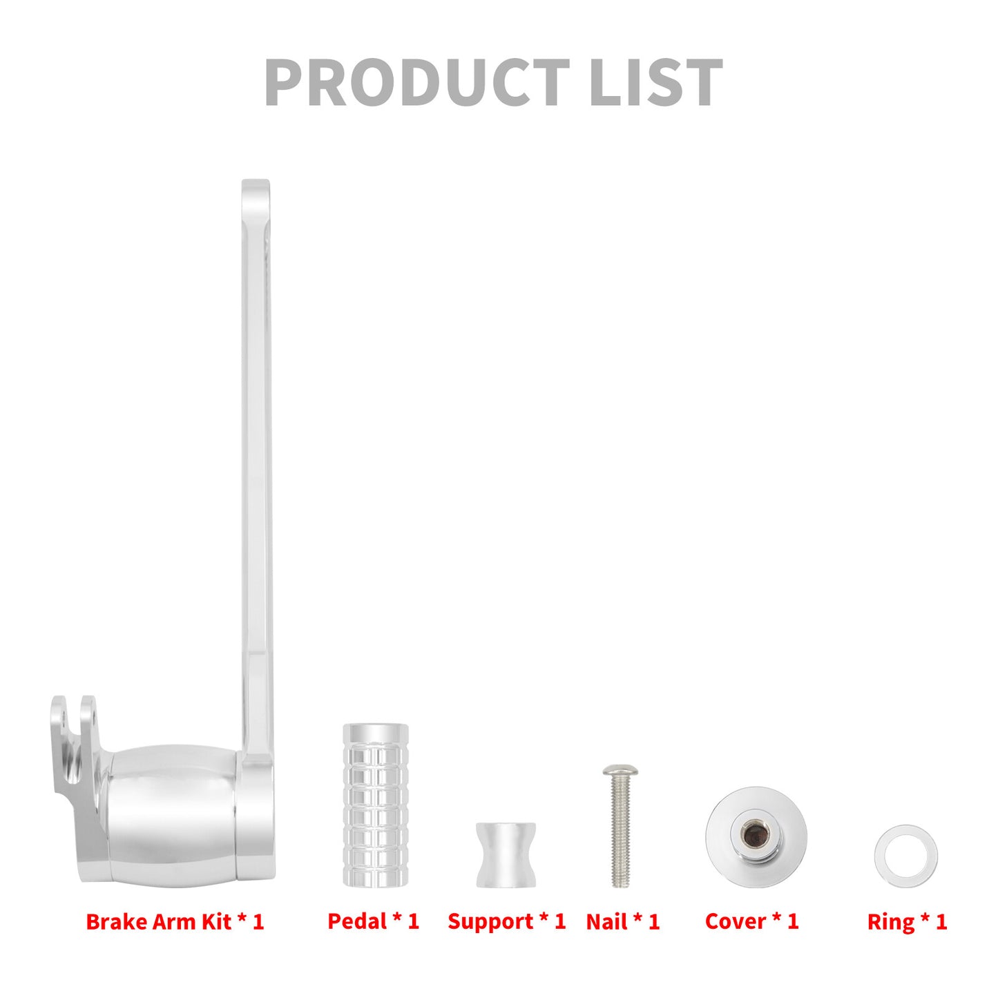 Chrome Brake Arm Lever Kit Fit for Harley Electra Street Road King Glide 14-2023