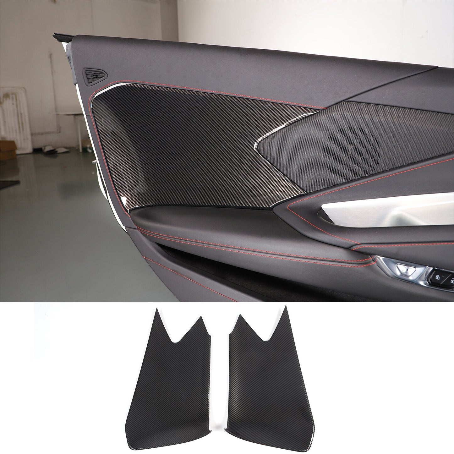 2-Piece Yellow Aluminum Alloy Engine Bracket Cover Trim for Corvette C8 2020-2023