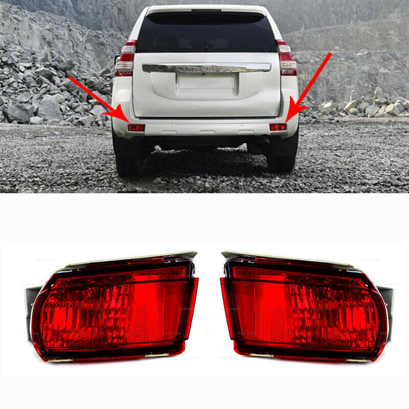 Pair for Toyota for Land Cruiser Prado FJ150 2010-2015 Red Fog Light Rear Bumpe Lamp
