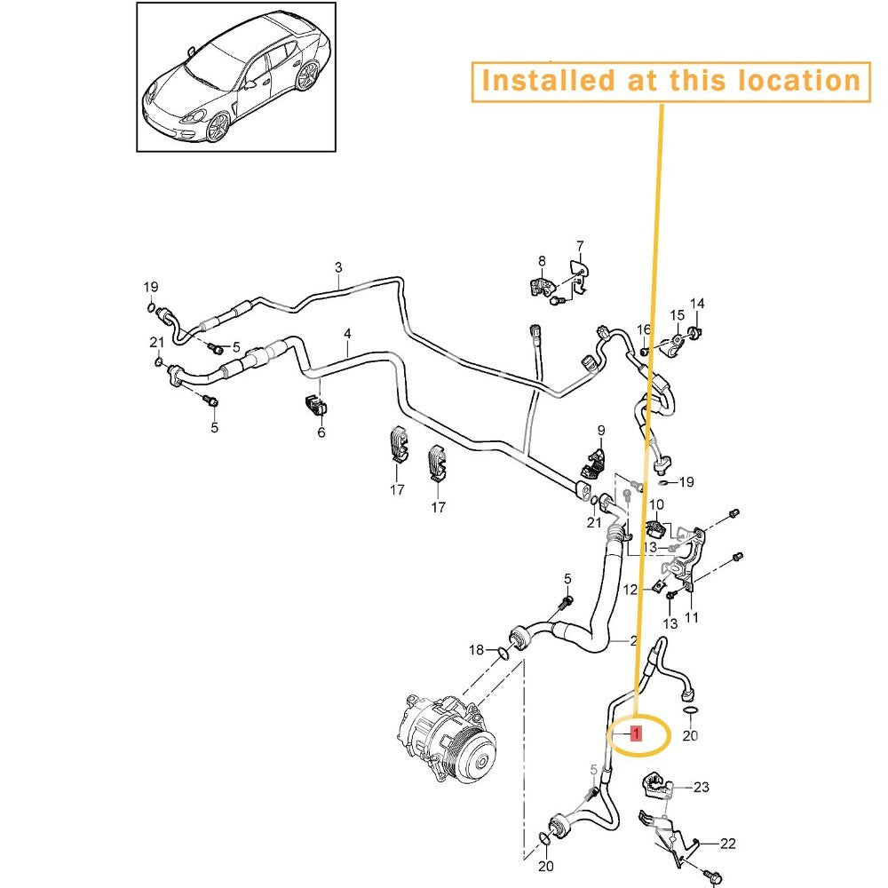 equipment manufacturer  for Porsche for Panamera air conditioning hoses and wiring 97057309701