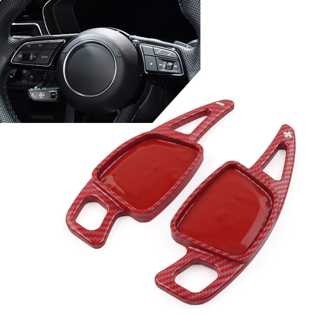 Steering Wheel Paddle Shifter Extension for Audi A3 A4 S4 A5 S5 A6 A7 Carbon Red