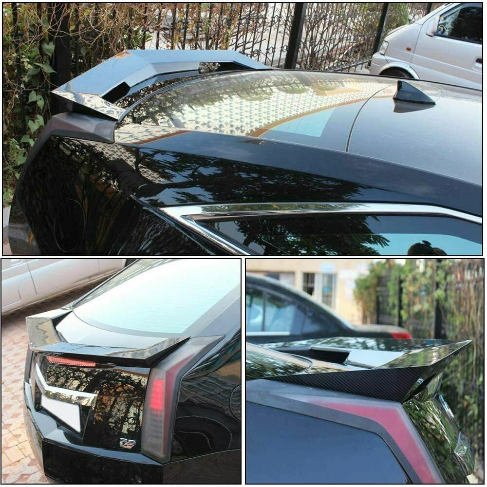 for Cadillac CTS Coupe 2011-2014 Carbon Fiber Rear Trunk Spoiler Boot Wings Lip