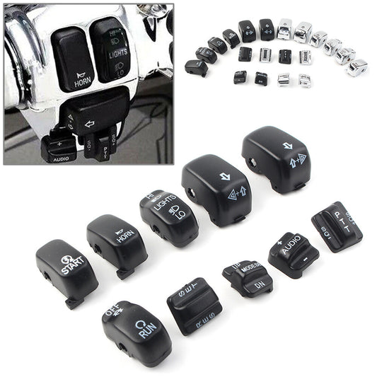 Fit for Harley Touring 96-13 Hand Control Switch Cover Housing Button Cap Set 10x