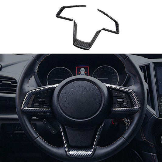 for Subaru Crosstrek 2019-2023 ABS Carbon Fiber Steering Wheel Switch Cover Trim