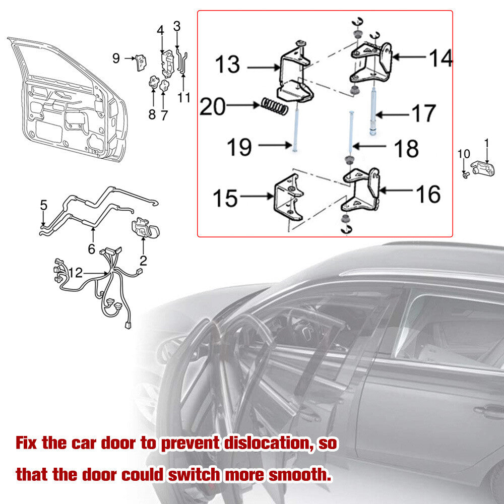 Door hinge pin and bushing repair kit + spring and needle roller for Chevrolet for Chevrolet