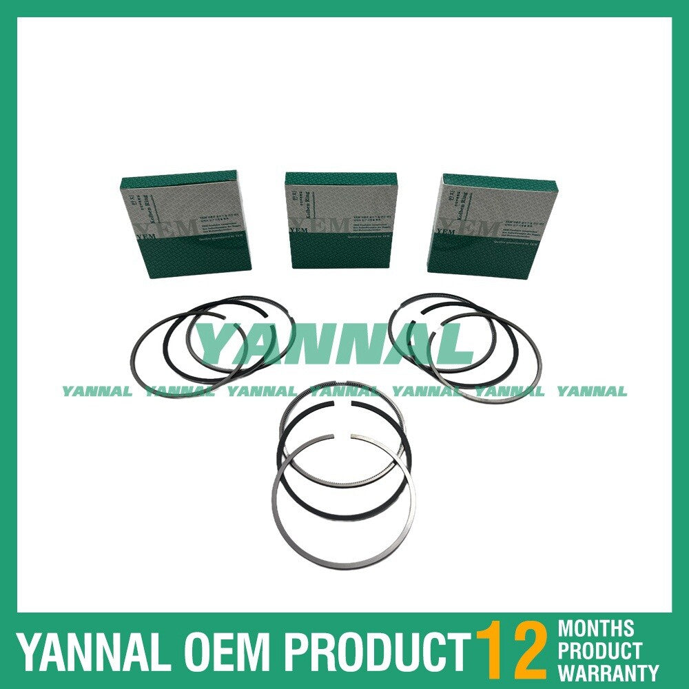 3 new K3D Piston Ring Kit STD for Mitsubishi Truck and Forklift Engine Parts