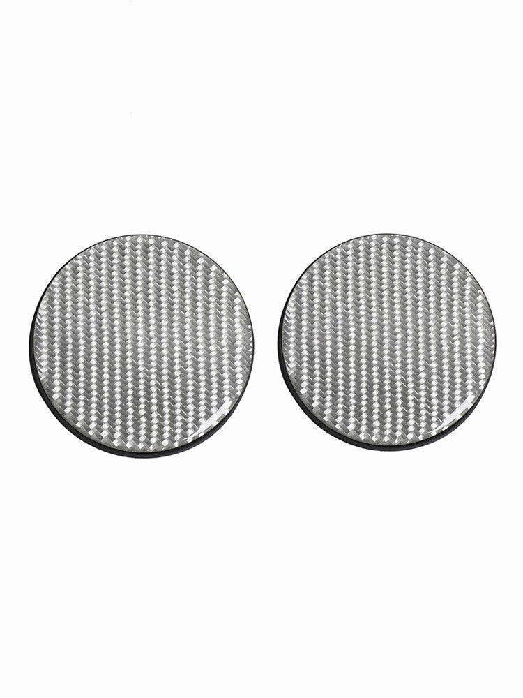2XSilver Carbon Fiber Cup Holder Pad Water Cup Slot Non-Slip Mat Car Accessories