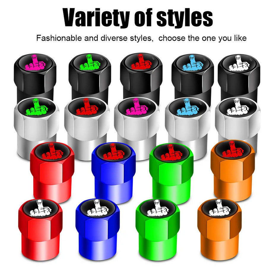 4-Piece Car Tire Valve Cover Stem Air Dust Cover Black Bullet for Jeep for Mini