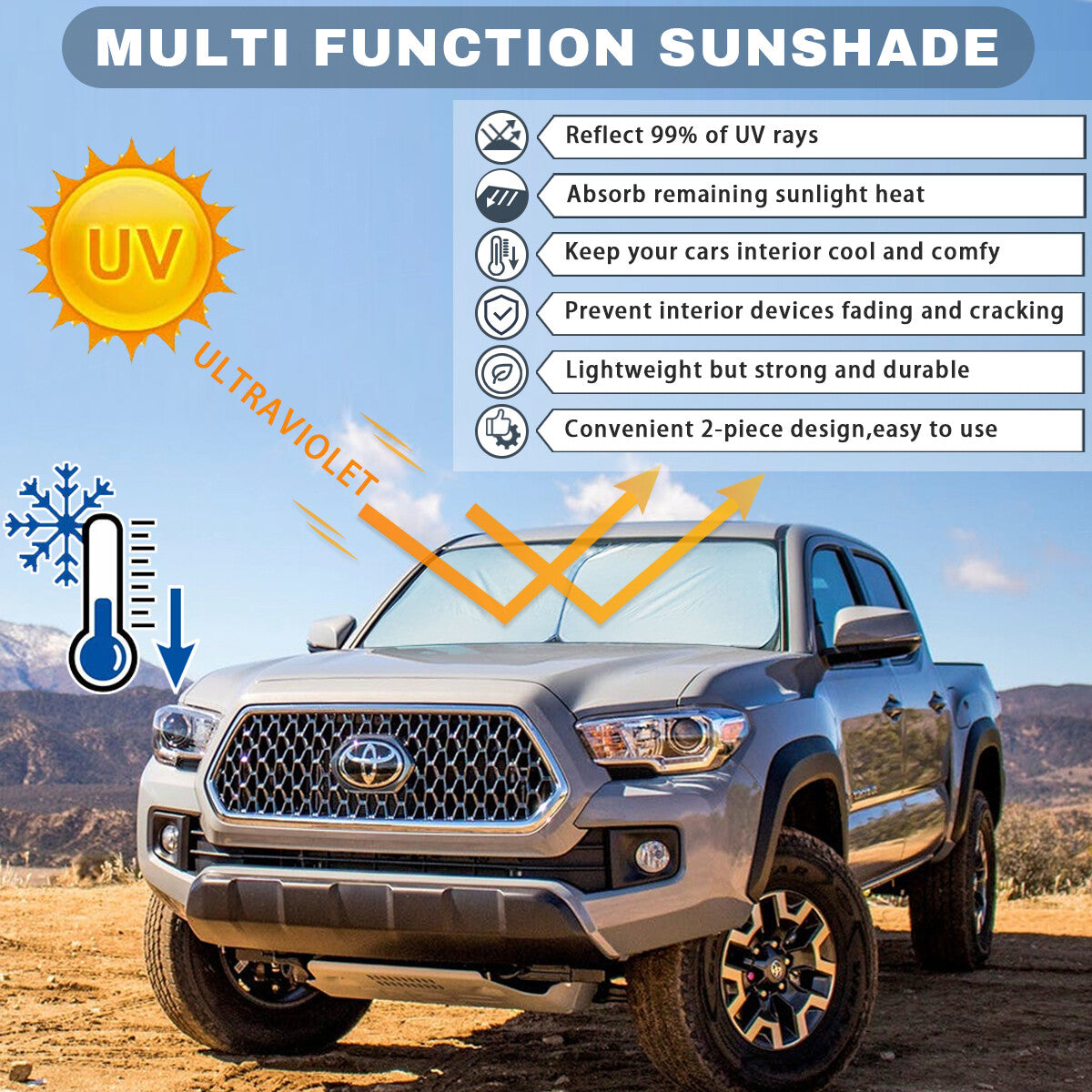 2pcs for Chevrolet Accessories Car Windshield Sun Shade UV Block Cover Visor