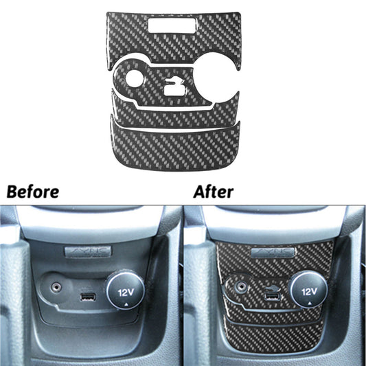7Pcs Carbon Fiber Interior USB/AUX Input Cover Trim for Ford Fiesta 2011-2015