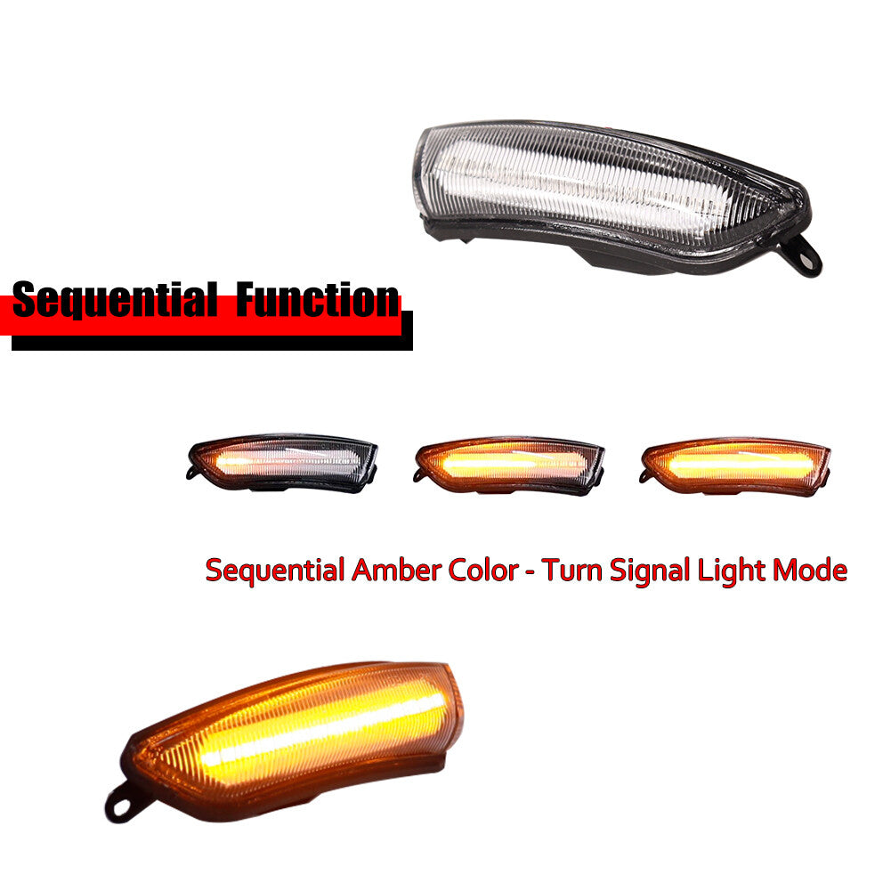Suitable for 11-20 for Chrysler 300 Clear LED Amber Side Mirror Lights 68170149AA; 68170148AA