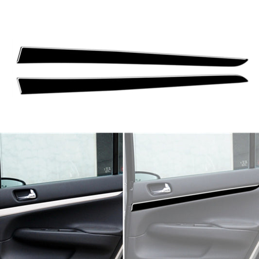 2pcs Piano Black Interior Rear Door Panel Cover Trim for Infiniti G37 2010-2013