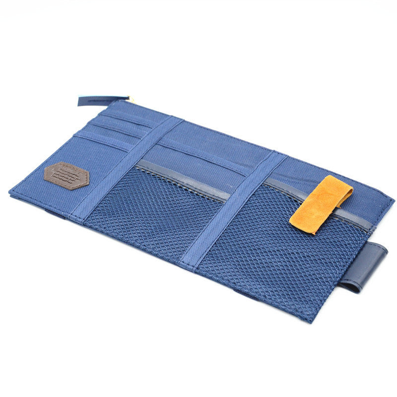 Auto Car Sun Shield Organizer Board Storage Cover Bag Pocket Storage Blue