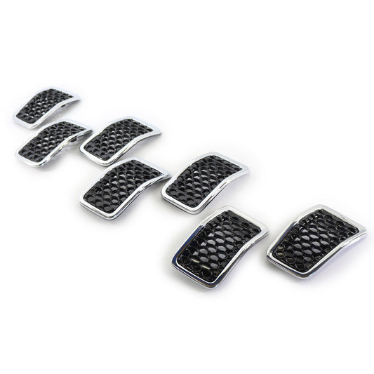 Chrome ring mesh front grille accessory for Jeep Cherokee 2019, 2020, 2021, and 2022 models.