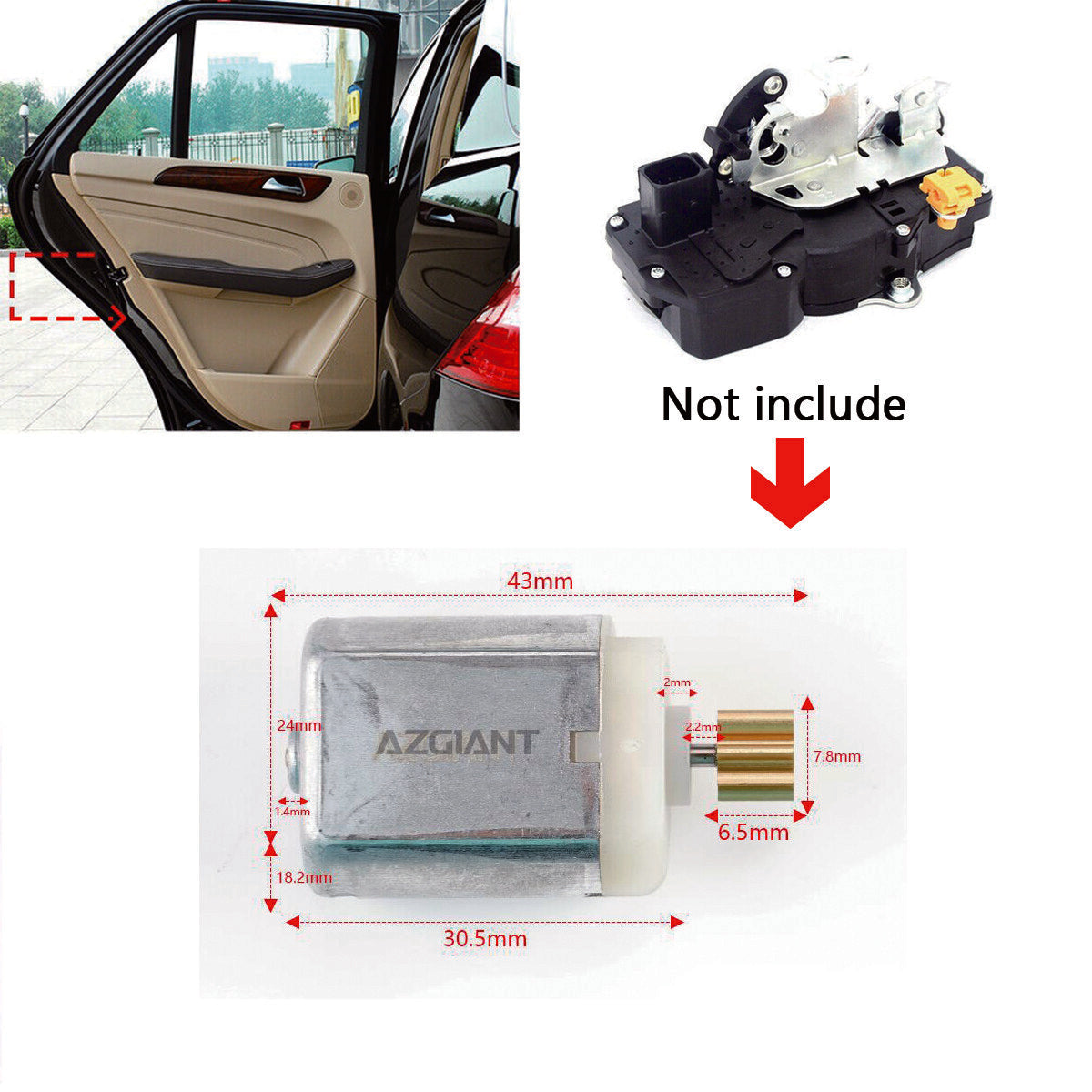 3H0225 Door Latch Actuator Motor for 2003-2012 for Saab 9-3 MK2 2010-2011 for Saab 9-3x