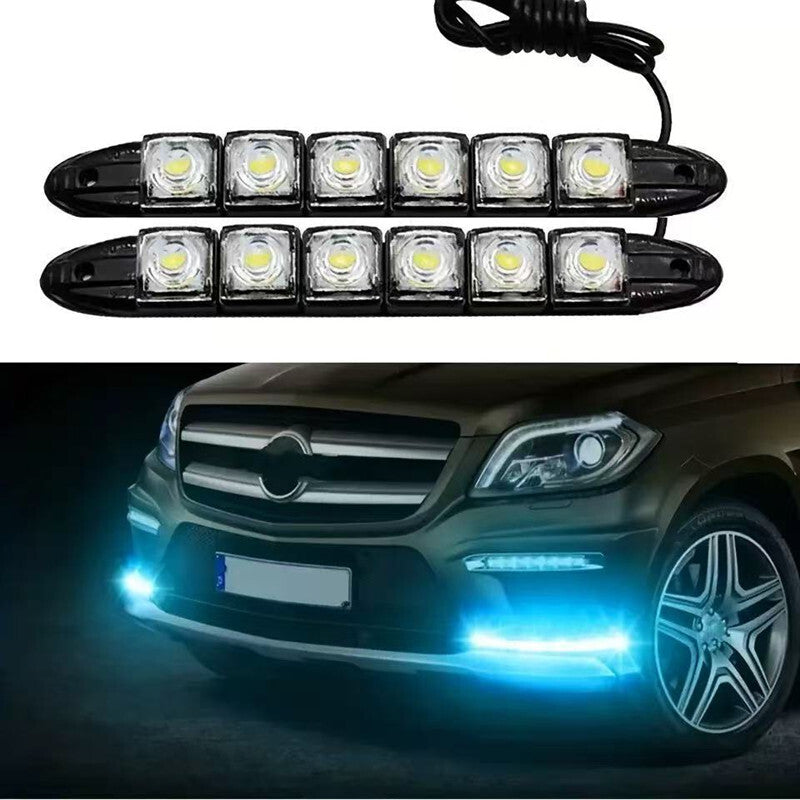 Car Led DRL Daytime Running Day Light Flexible 6LED Waterproof Driving Fog Bulb