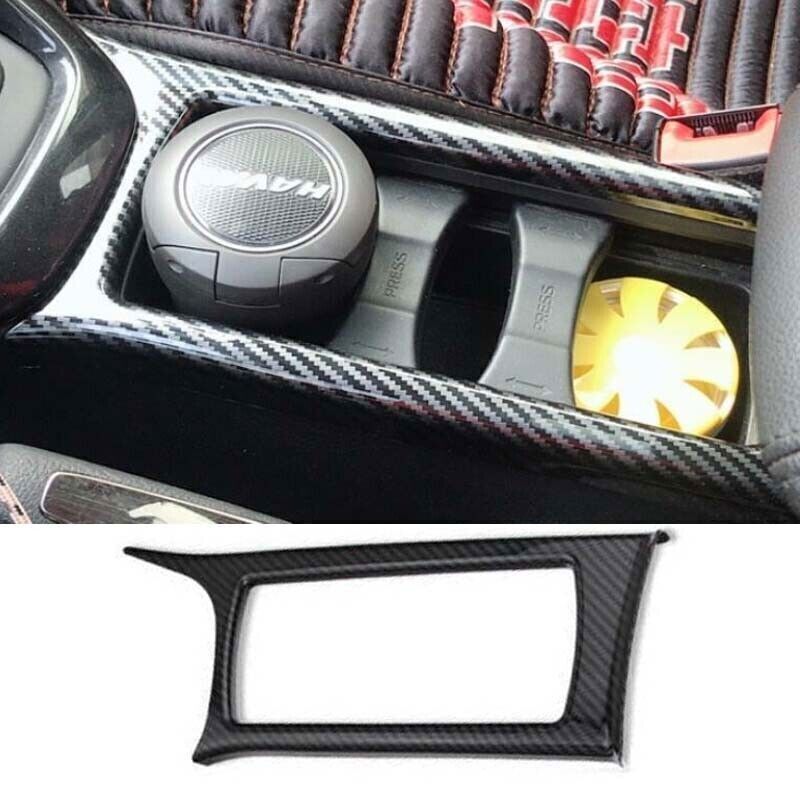 for Ford Focus 15-18 1X Carbon Fiber Central Console Water Cup Frame Cover Trim