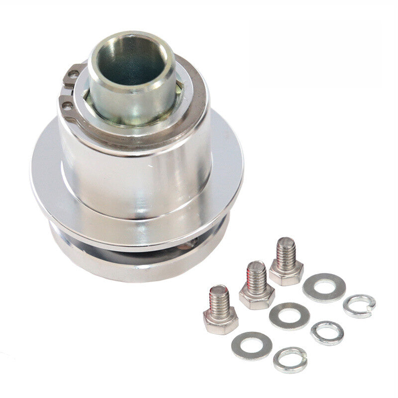 360¡ã Steering Wheel Quick Release Disconnect 3 Hole Hub Adapter Aluminum Silver