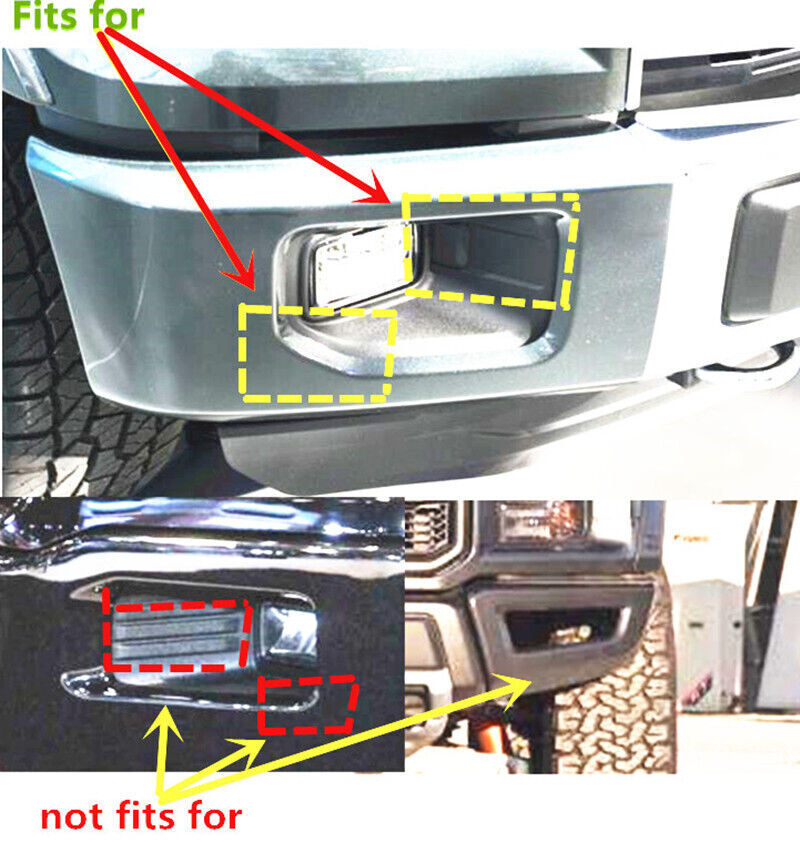 Chrome Car Front Fog Light Lamp Decoration Cover Trim for Ford F150 2015-2019