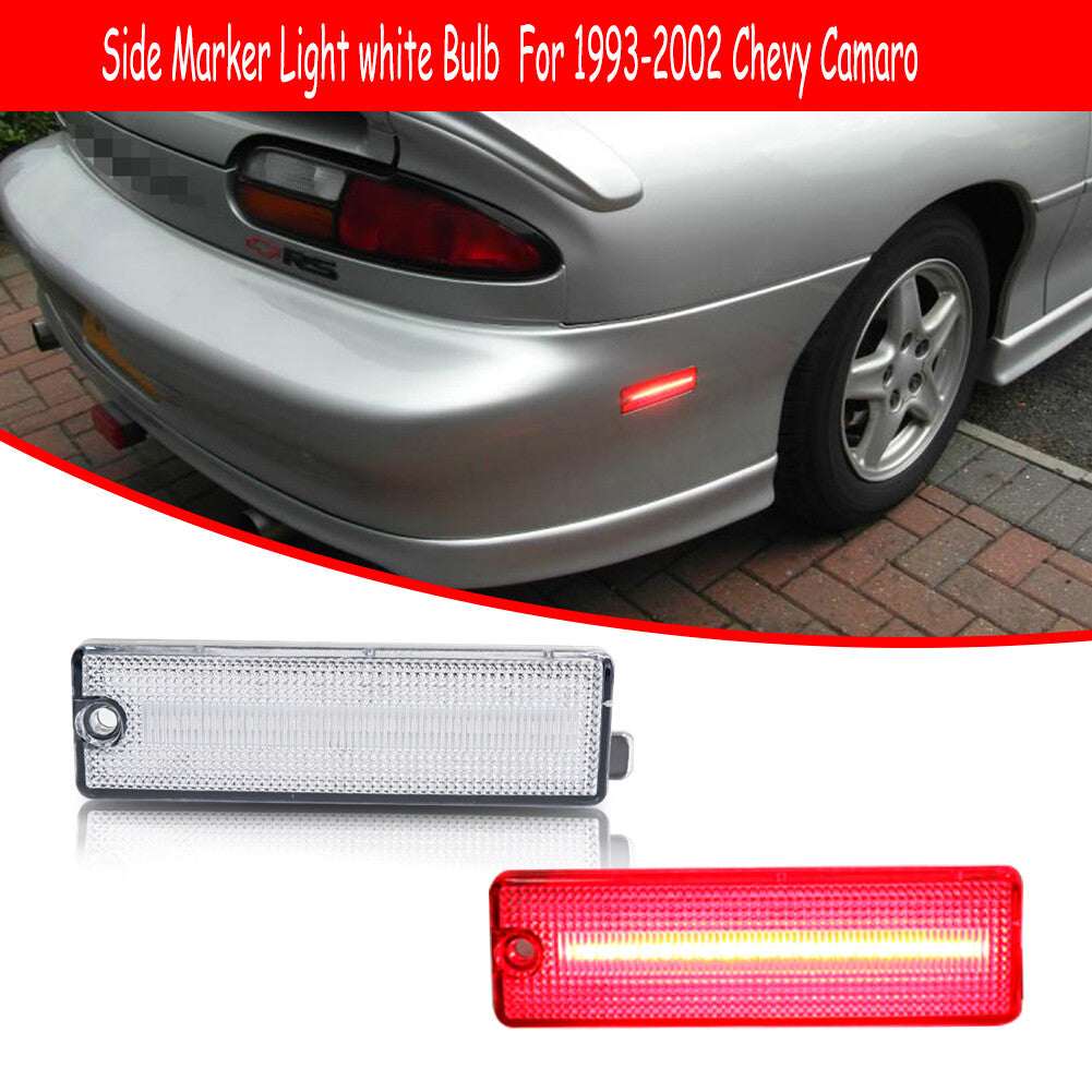 Applicable to 93-02 for Chevrolet Camaro rear bumper bright red LED transparent side marker lights