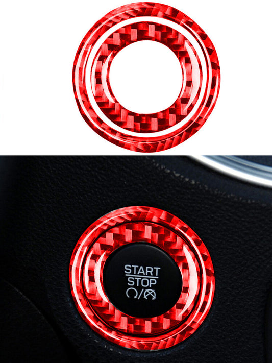 for Dodge for Challenger 2015-2020 2Pcs Start Power Button Ring Trim Cover Red