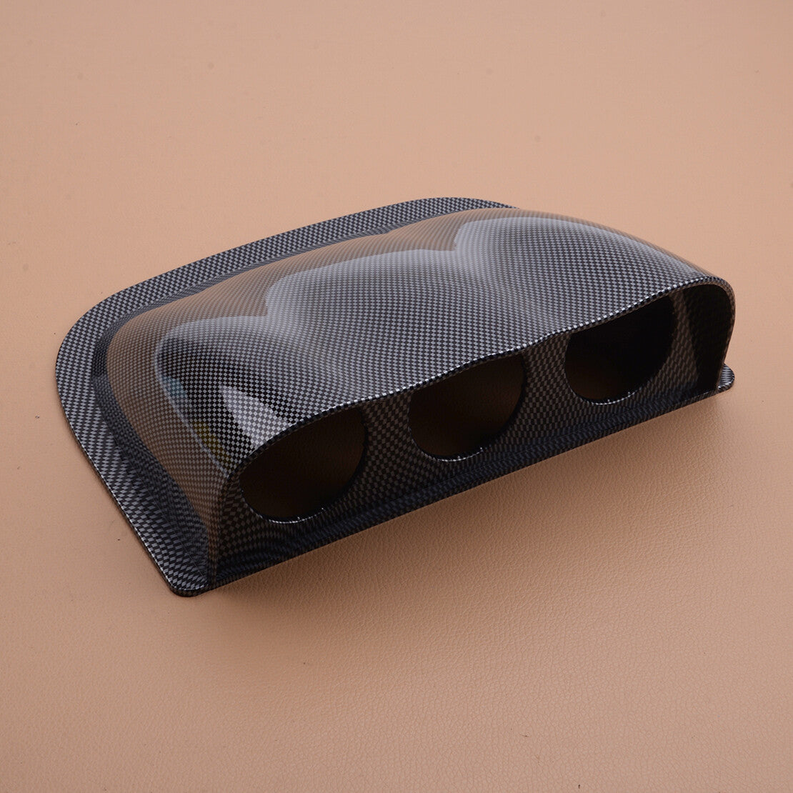 2 Universal Triple Dash Gauge Pod Mount Carbon Fiber ABS 3 Hole Dashboard New
