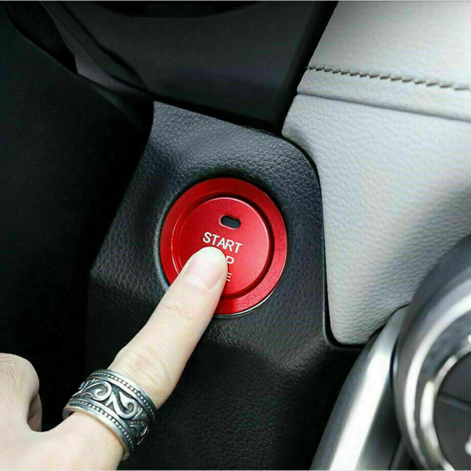 2P Red Engine Start Stop Push Button Cover Alloy for Toyota Highlander 2020-2024